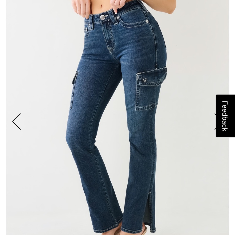 Women's True Religion Cargo Jeans with Slit